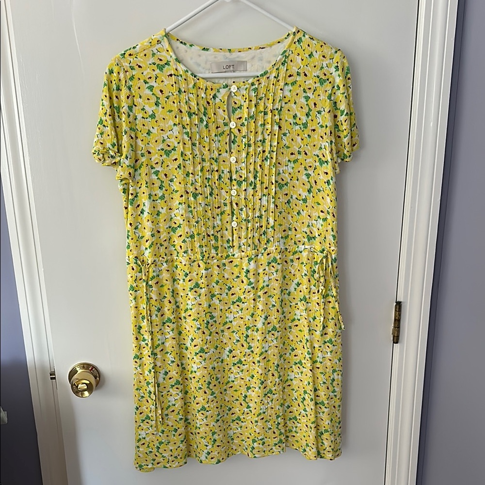 LOFT Sunny Yellow Floral Dress